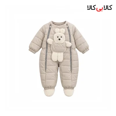 کاپشن سرهمی شمعی رنگ طوسی روشن