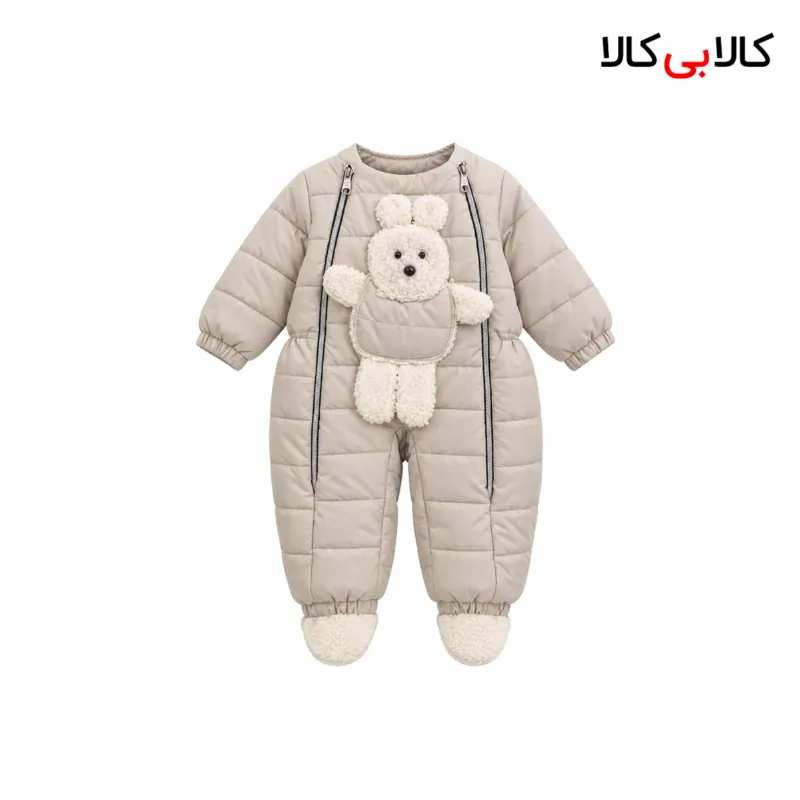 کاپشن سرهمی شمعی رنگ طوسی روشن