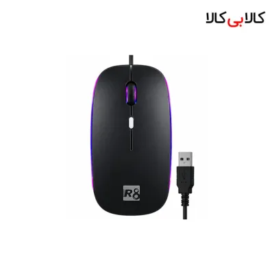 ماوس باسیم R8 (آر ایت) مدل 1612 با نورپردازی RGB