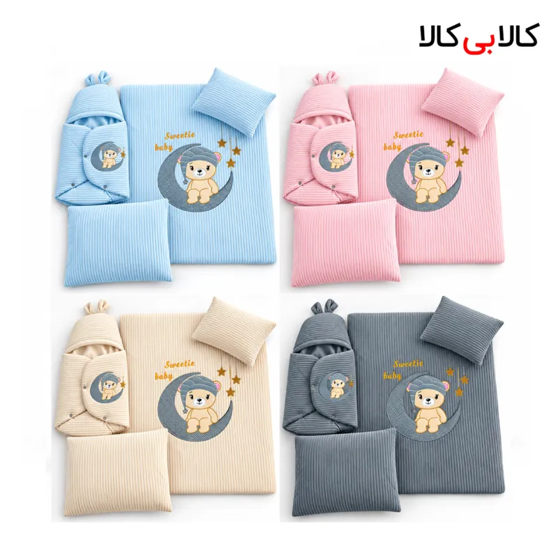 سرویس خواب مخمل طرح خرس و ماه