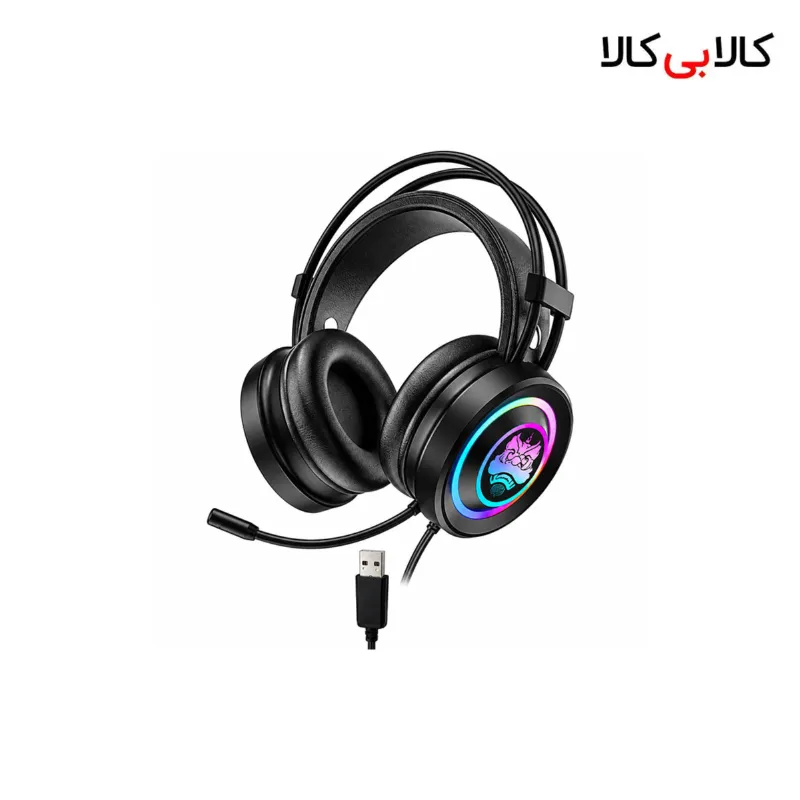 هدست گیمینگ (مخصوص بازی) مدل T906 با صدای 7.1 کاناله و نورپردازی RGB پورت USB
