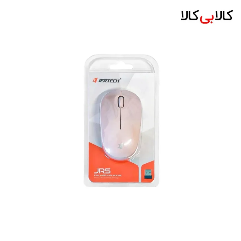 ماوس بی سیم جرتک (Jertech) مدل JR5 رنگ صورتی به همراه دانگل USB