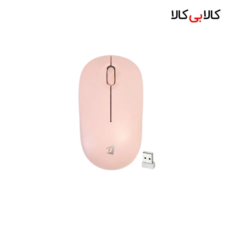 ماوس بی سیم جرتک (Jertech) مدل JR5 رنگ صورتی به همراه دانگل USB