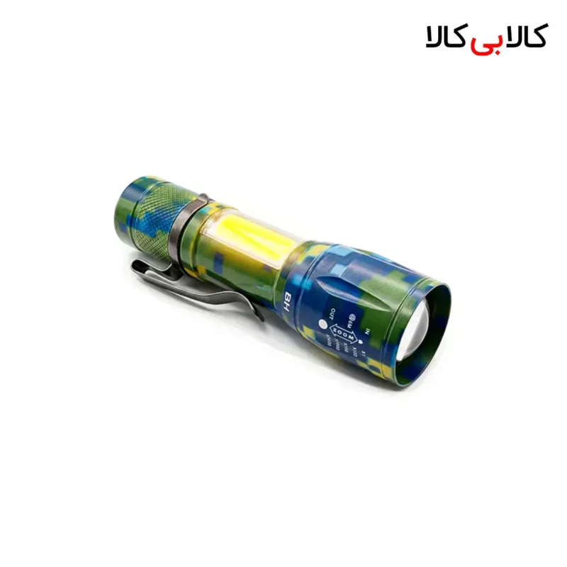چراغ قوه پلیسی ارتشی زوم‌دار مدل T3-133 (چراغ جانبی COB)