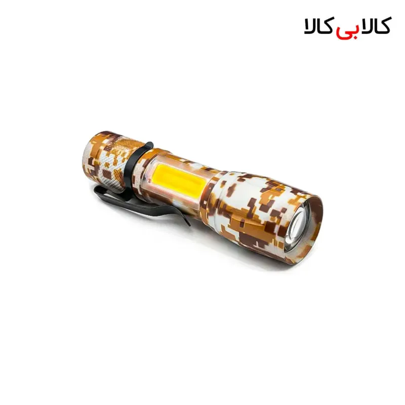 چراغ قوه پلیسی ارتشی زوم‌دار مدل T3-133 (چراغ جانبی COB)