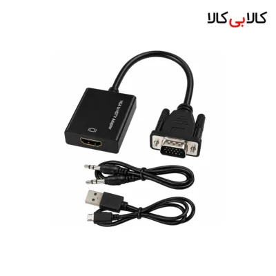 مبدل VGA به HDMI برق‌دار به همراه کابل صدا