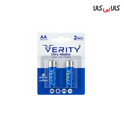 بسته آبی و سفید دو عددی باتری قلمی وریتی LR6 Ultra Alkaline سایز AA