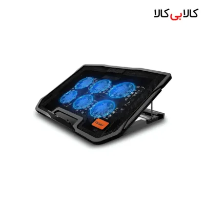 پایه خنک کننده لپ‌تاپ دی نت مدل H9 با 6 فن و ارتفاع قابل تنظیم