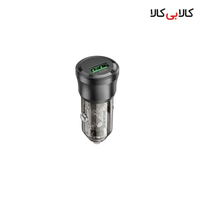 شارژر فندکی بروفون BZ23 تک پورت با بدنه شفاف و حاشیه مشکی