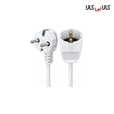 کابل رابط افزایش طول برق سفید 5 متری با اتصال نر و ماده