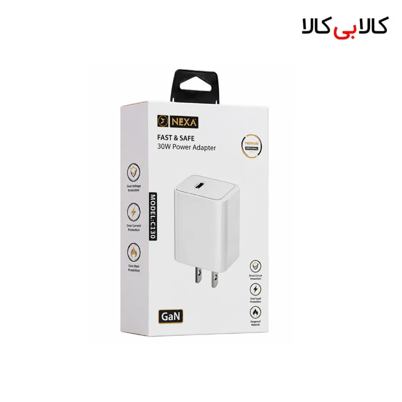 شارژر دیواری فست شارژ 30 وات نکسا (Nexa) مدل C130 تکنولوژی GaN