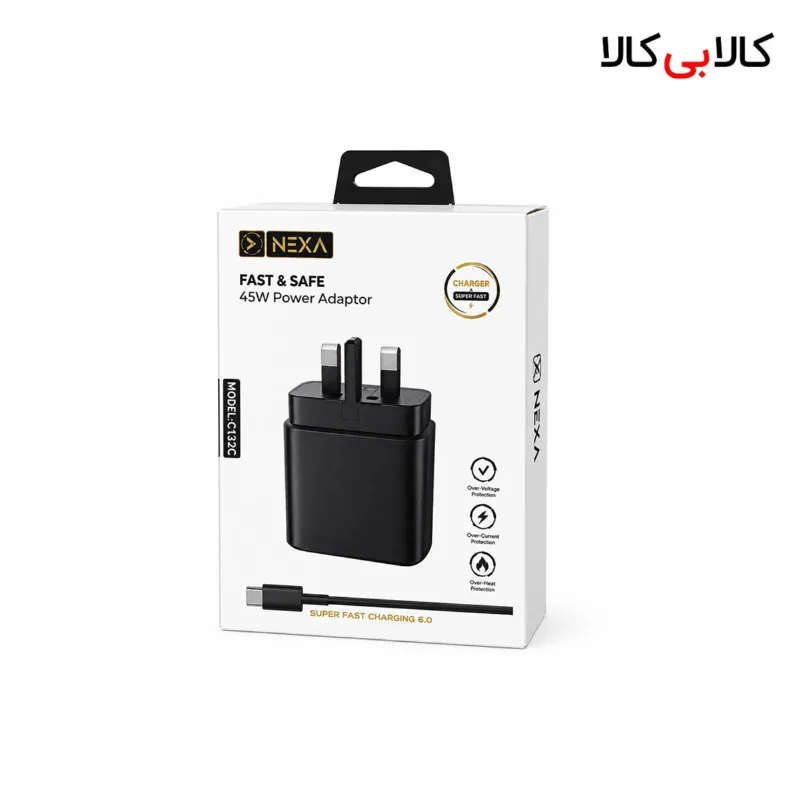 شارژر دیواری 45 وات نکسا مدل C145C همراه با کابل تایپ سی