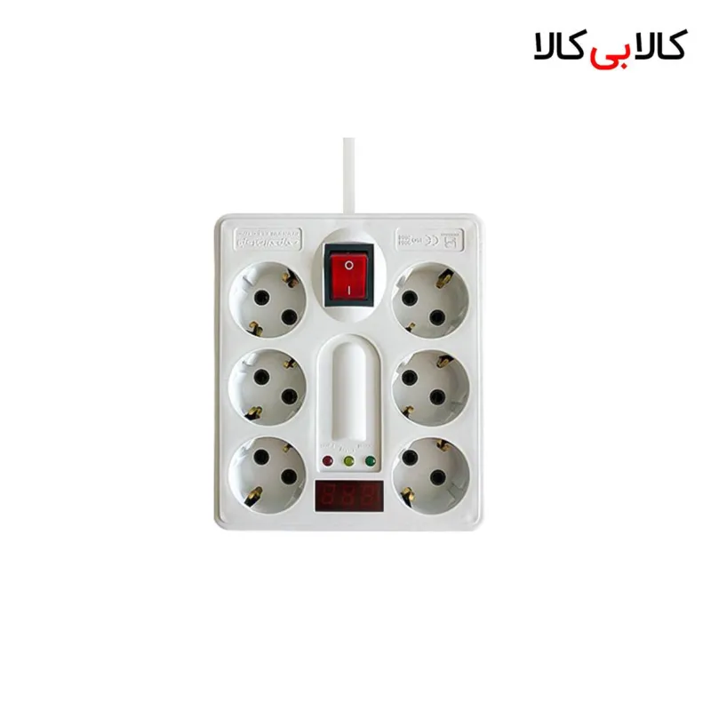 محافظ برق شش خانه دیجیتالی فرحان مدل 666 (کابل 3 متر) Farhan 666