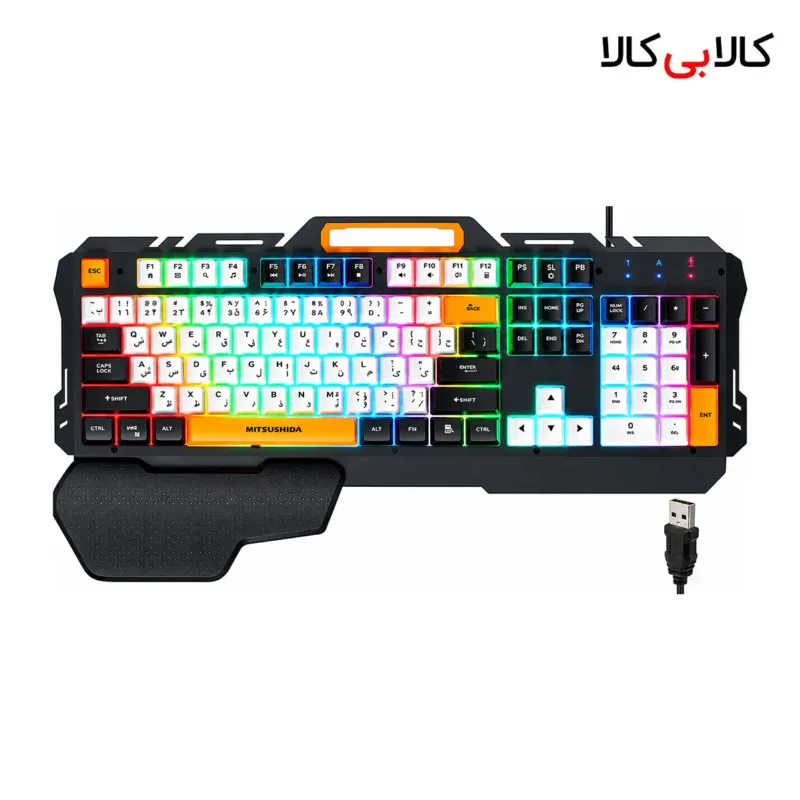 کیبورد گیمینگ iMICE مدل GK-700 با نورپردازی RGB و روکش فلزی