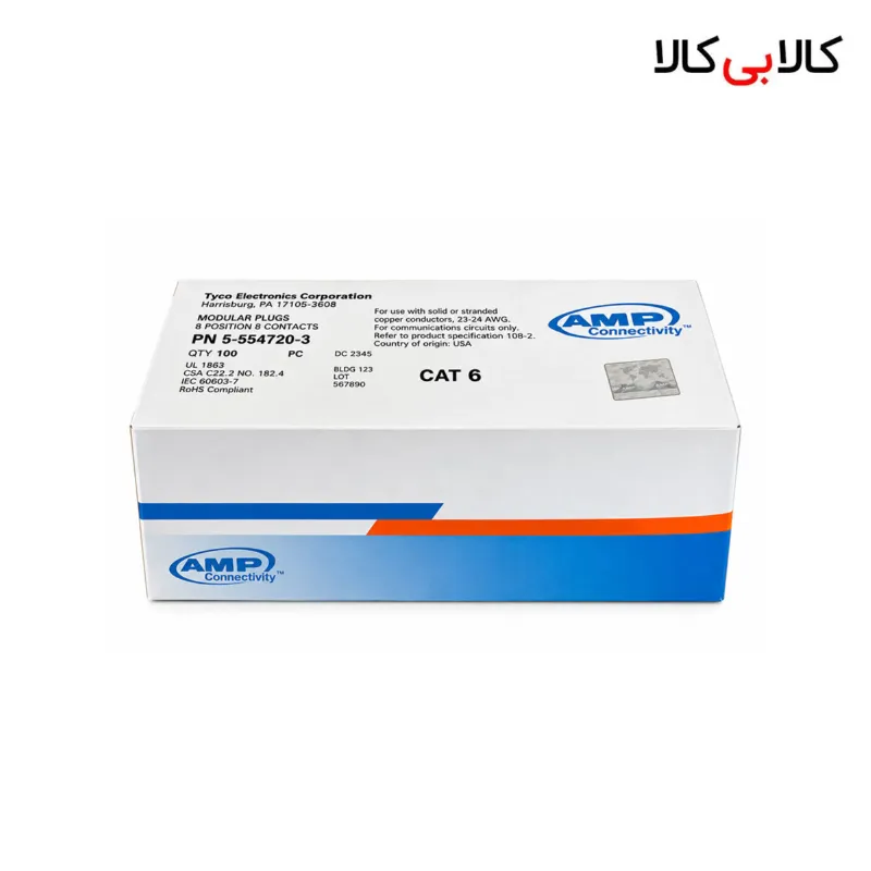 سوکت شبکه CAT6 کانکتور RJ45 مدل 024 (بسته 100 عددی)