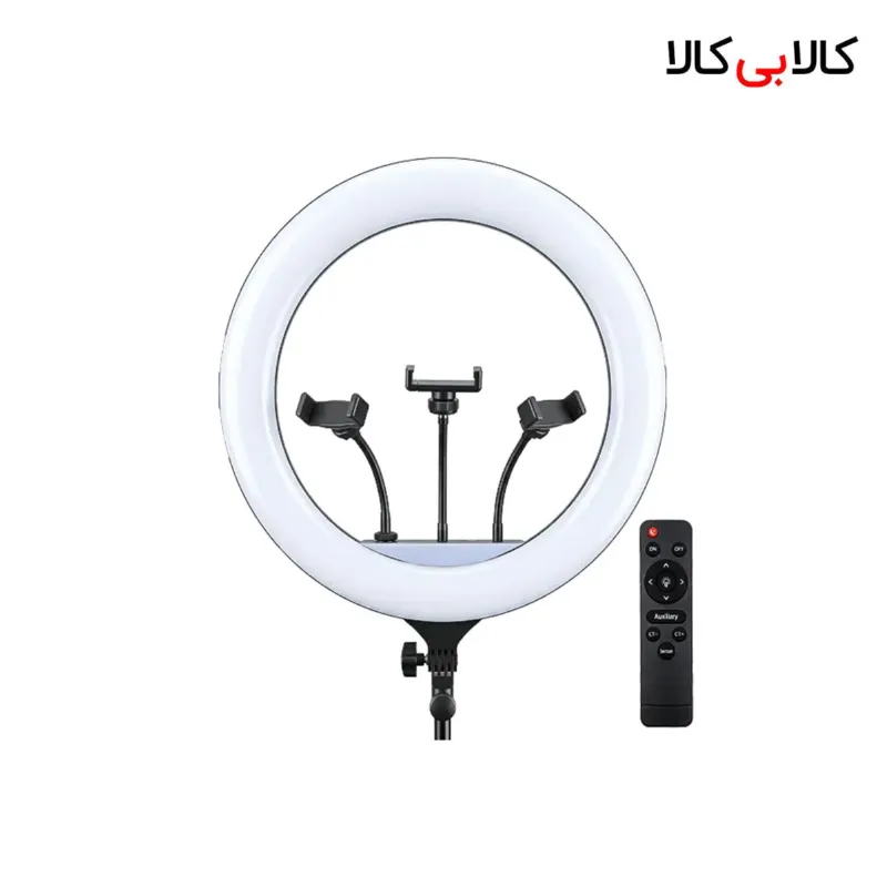 رینگ لایت هیرو مدل YQ-460A با سه هولدر موبایل، ریموت کنترل و آداپتور