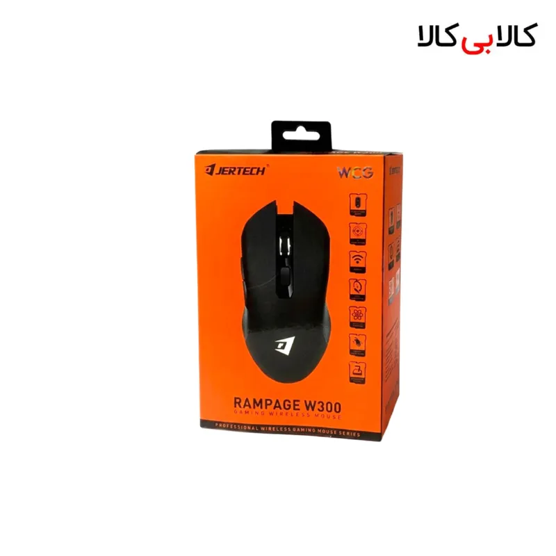 ماوس گیمینگ بی‌ سیم جرتک مدل RAMPAGE W300 (طراحی ارگونومیک)
