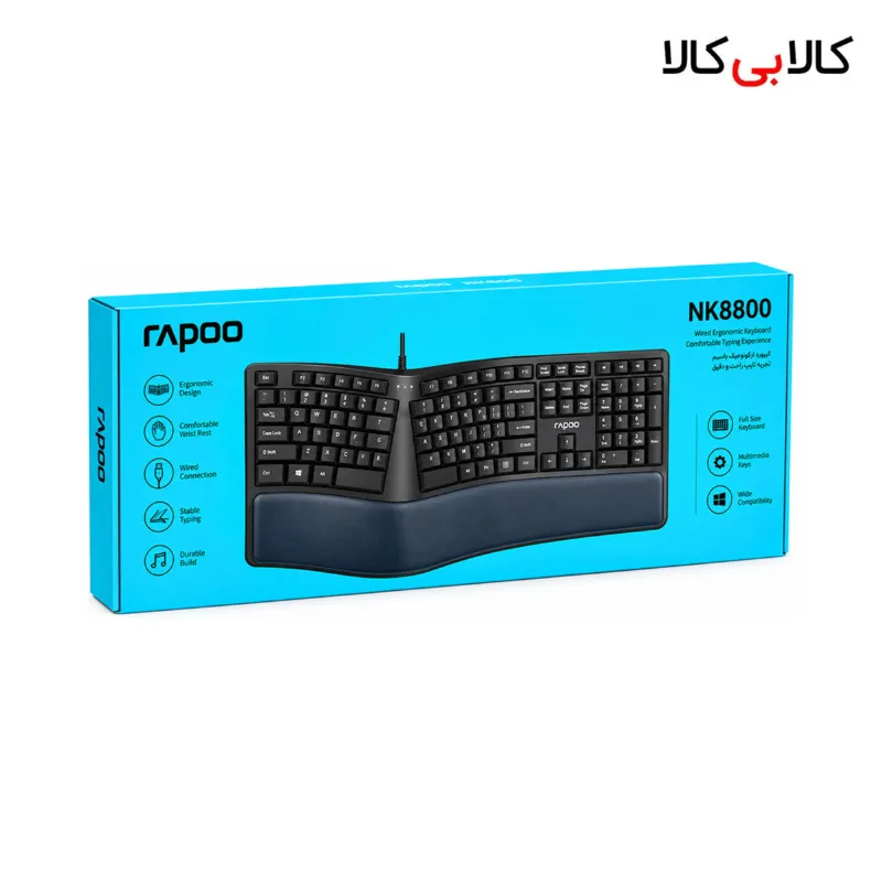 کیبورد ارگونومیک با سیم رپو مدل NK8800