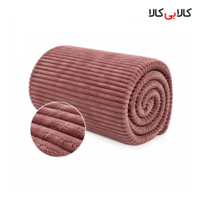 پتو کبریتی کاملیا رنگ طوسی تیره با طرح خطی