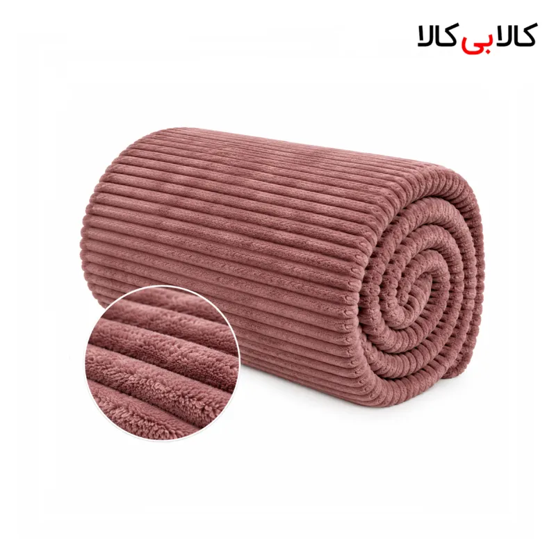 پتو کبریتی کاملیا رنگ طوسی تیره با طرح خطی