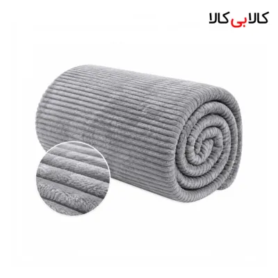 پتو کبریتی کاملیا رنگ کالباسی با طرح خطی