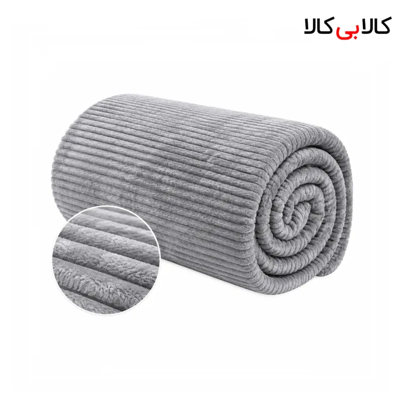 پتو کبریتی کاملیا رنگ کالباسی با طرح خطی