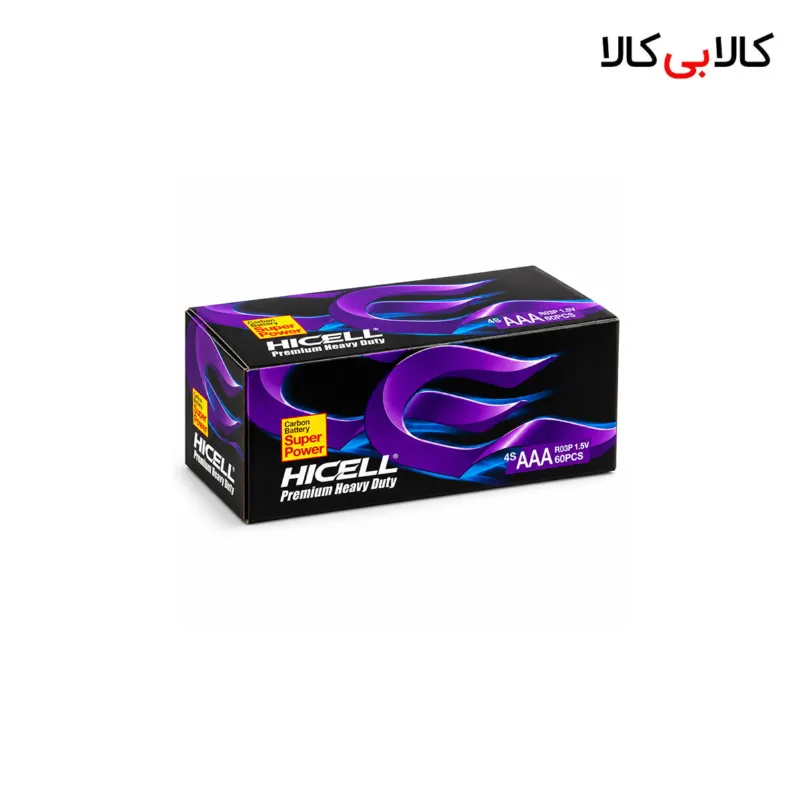باتری نیم قلمی هایسل HICELL مدل R03P بسته 4 عددی