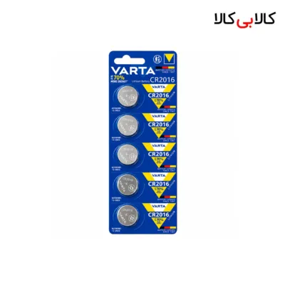 باتری سکه ای وارتا VARTA مدل CR2016 لیتیومی بسته 5 عددی