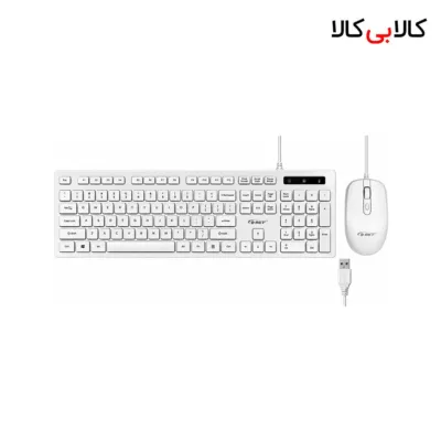 ست کیبورد و ماوس باسیم دی نت D-Net مدل DT-998 رنگ سفید