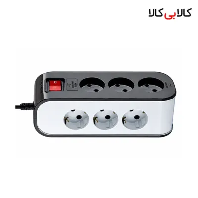 رابط برق 3 خانه پارت الکتریک مدل 5142 کابل 1.8 متر ارت‌دار
