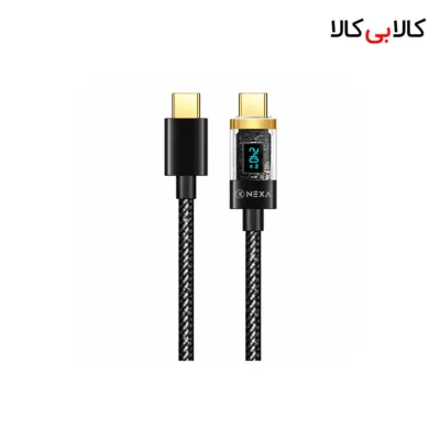 کابل تایپ سی به تایپ سی نگزاس 240 وات مدل LX103 طول 1.2 متر نمایشگر دار