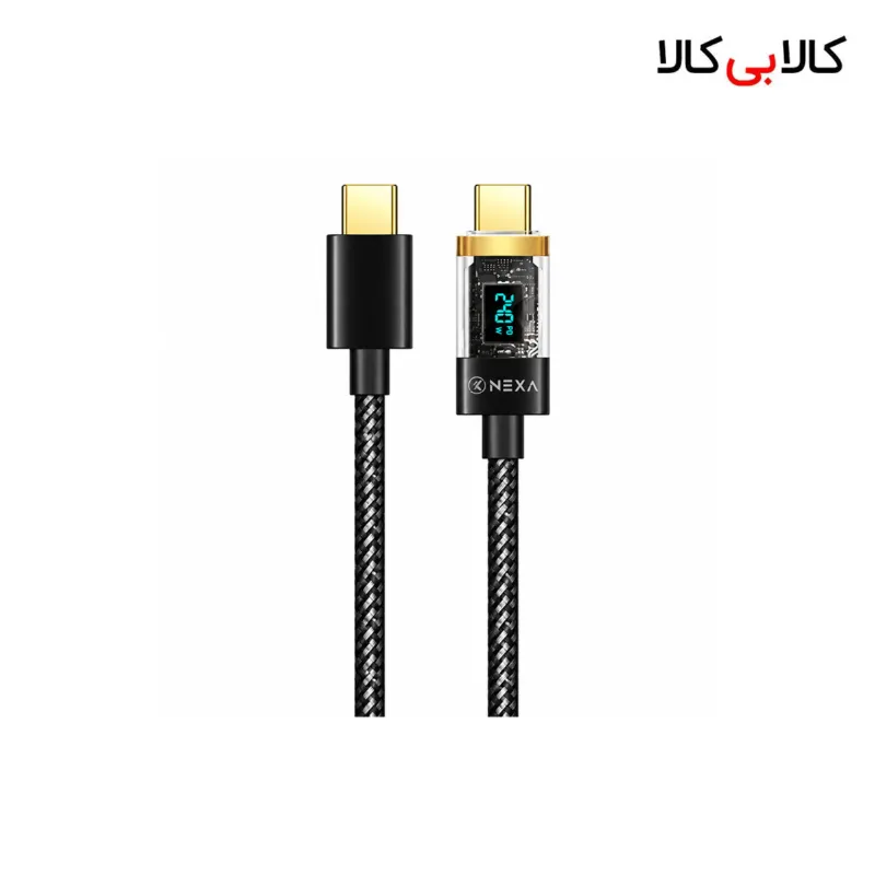 کابل تایپ سی به تایپ سی نگزاس 240 وات مدل LX103 طول 1.2 متر نمایشگر دار
