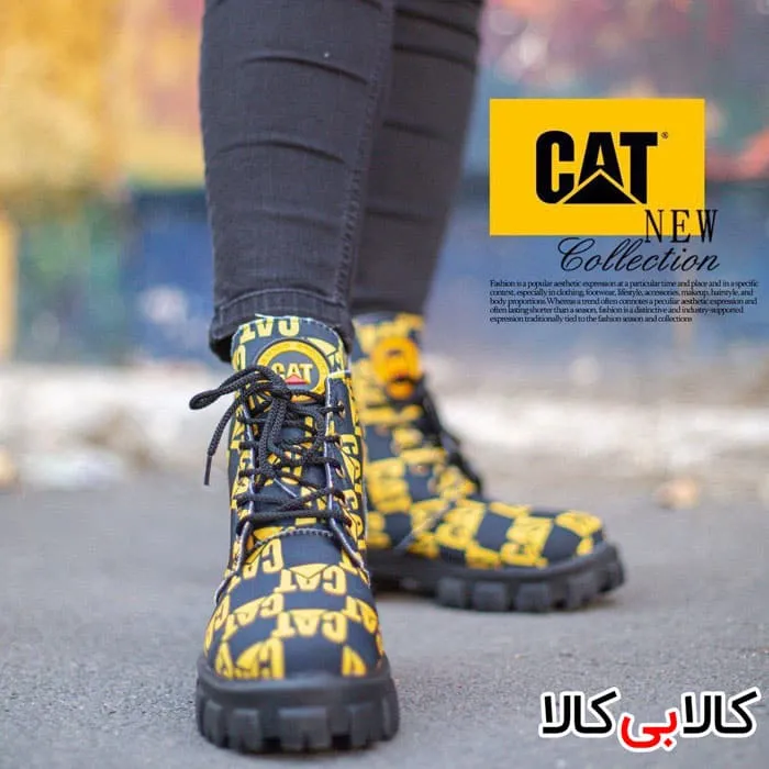 نیم بوت زنانه زرد مدل Cat-2733