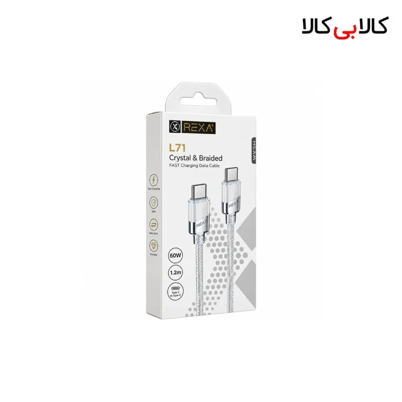 کابل دو سر تایپ سی 60 وات نكسا مدل Nexa L71 طول 1.2 متر