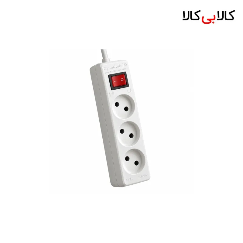 سه راهی برق کلیددار فرحان الکتریک مدل F333 کابل 1.8 متر رابط 3 خانه