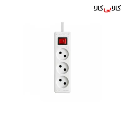 سه راهی برق کلیددار فرحان الکتریک مدل F333 کابل 1.8 متر رابط 3 خانه