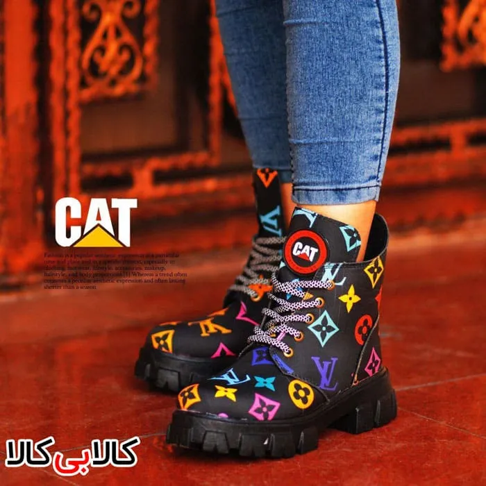 نیم بوت زنانه طرح دار مدل Cat-2733