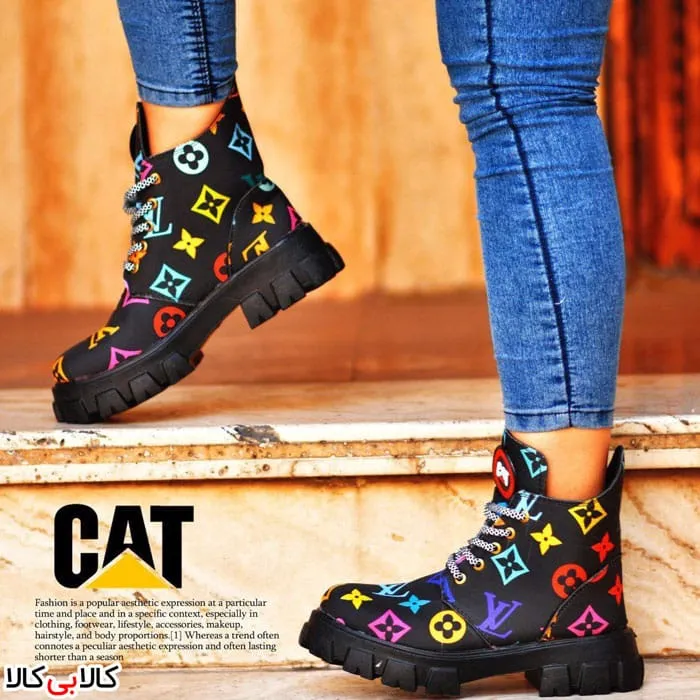 نیم بوت زنانه طرح دار مدل Cat-2733