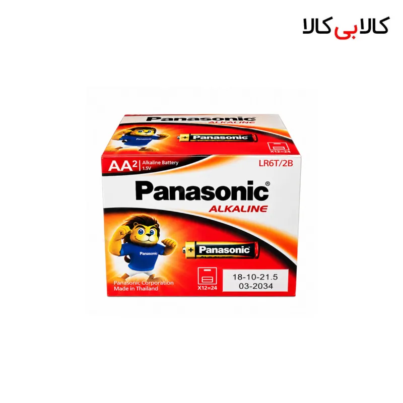 باتری قلمی آلکالاین پاناسونیک مدل LR6T/2B بسته 2 عددی