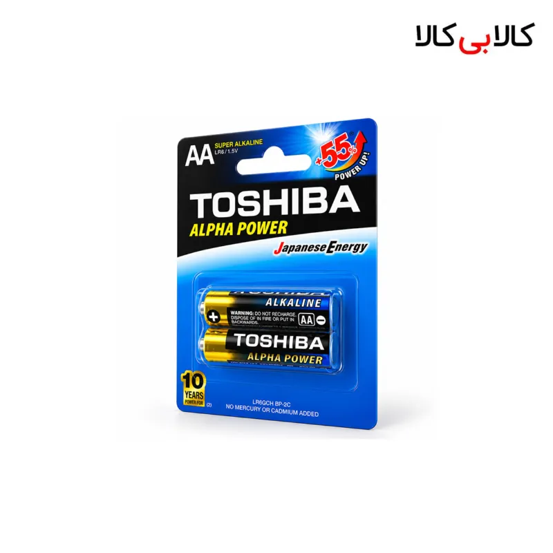 باتری قلمی سوپر آلکالاین توشیبا مدل LR6GCH بسته ۲ عددی