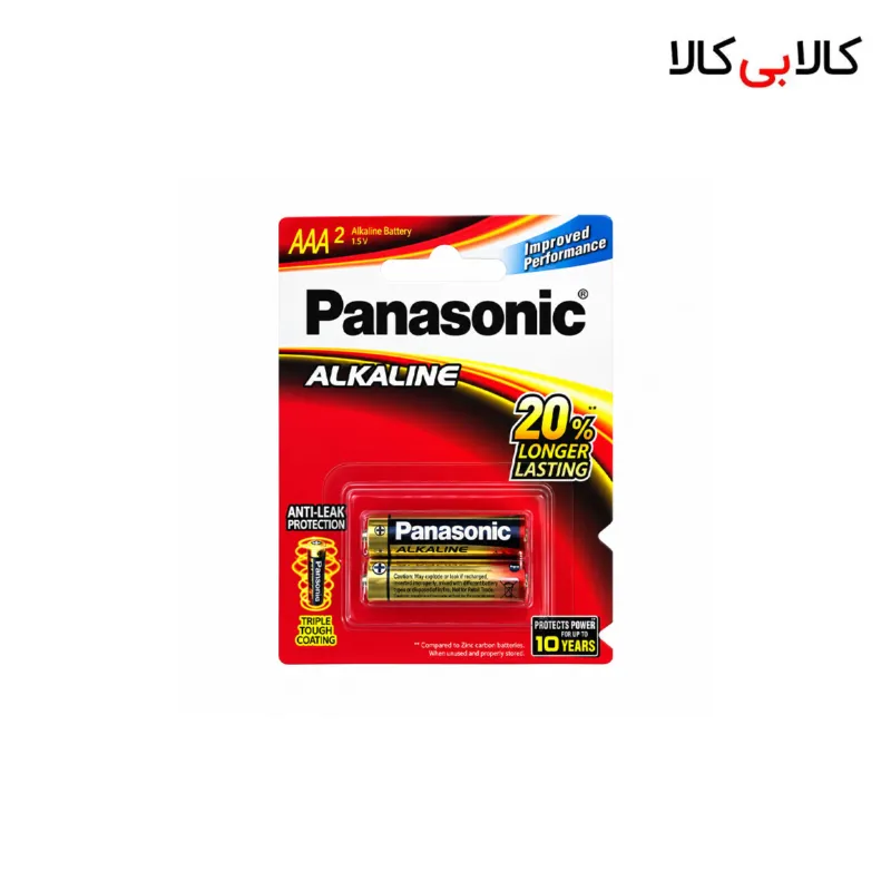 باتری نیمقلمی آلکالاین پاناسونیک مدل LR03T/2B بسته ۲ عددی