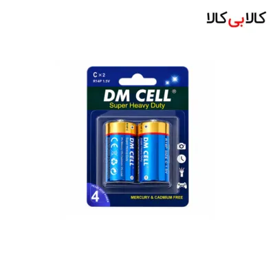 باتری متوسط دی‌ام سل (DM CELL) مدل R14P بسته ۲ عددی