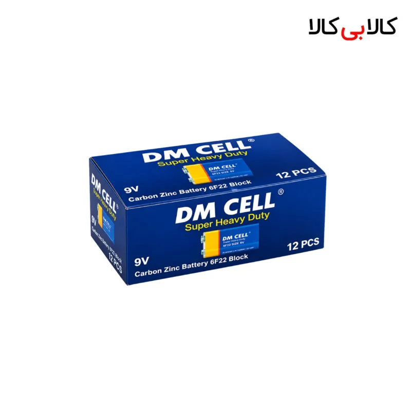 باتری کتابی دیام سل (DM CELL) مدل 6F22 ولتاژ ۹ ولت