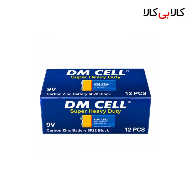 باتری کتابی دیام سل (DM CELL) مدل 6F22 ولتاژ ۹ ولت