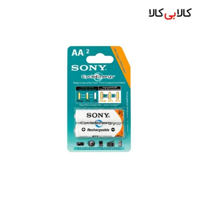 باتری قلمی شارژی سونی (Sony) مدل CycleEnergy ظرفیت 3000 میلی‌آمپر بسته ۲ عددی