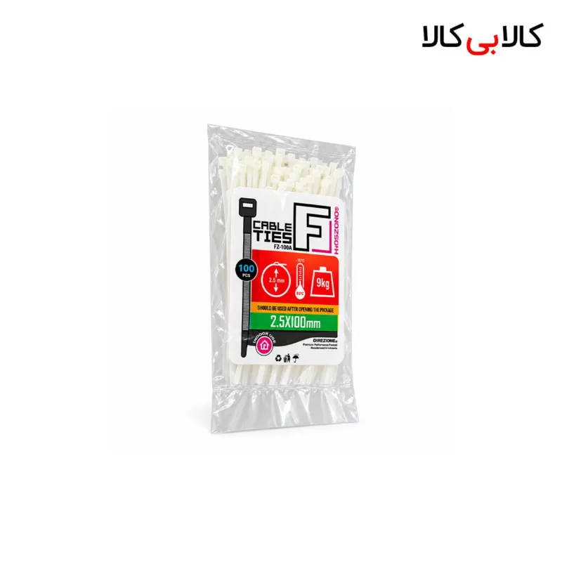 بست کمربندی ۱۰ سانتی‌متری فروزش عرض ۲.۵ میلی‌متر بسته ۱۰۰ عددی