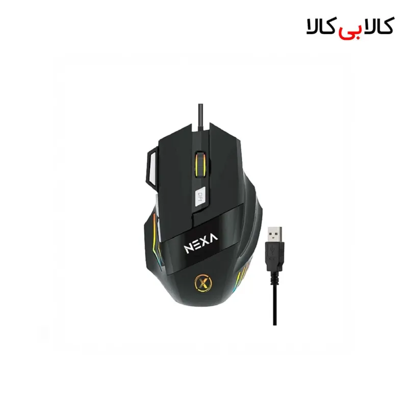 ماوس گیمینگ با سیم نکسا مدل M101 طراحی ارگونومیک با نورپردازی RGB