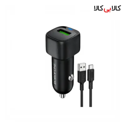 شارژر فندکی بروفون مدل BZ34 | QC3.0 18W به‌همراه کابل Type-C