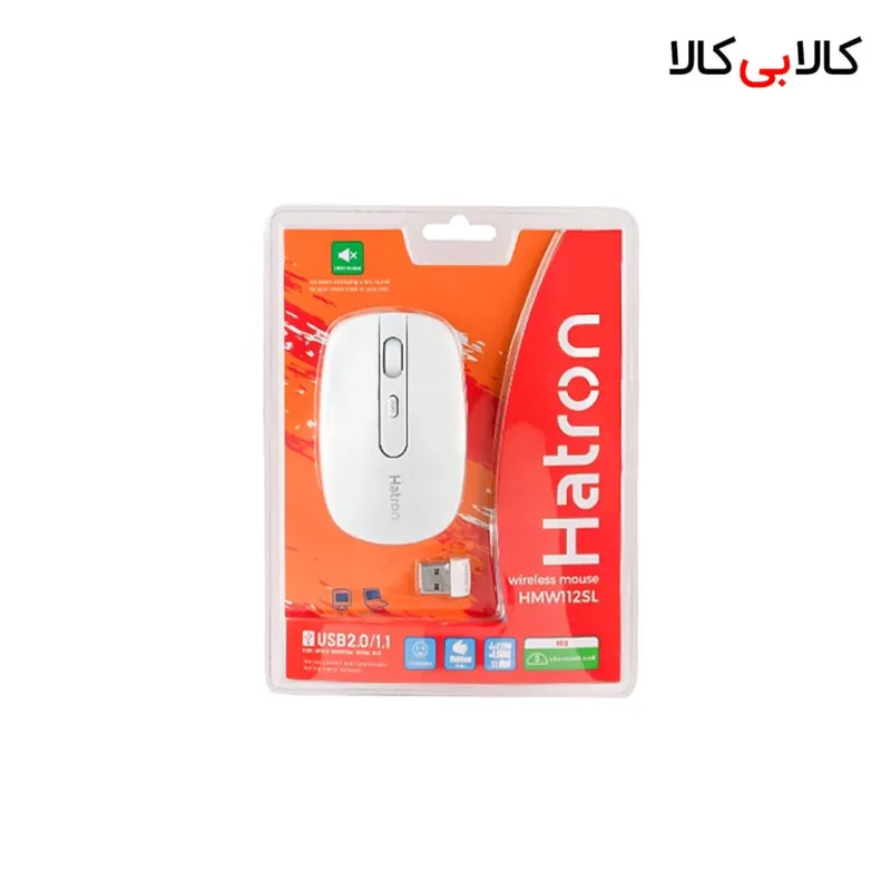 ماوس بی سیم سایلنت هترون مدل HMW112SL سفید