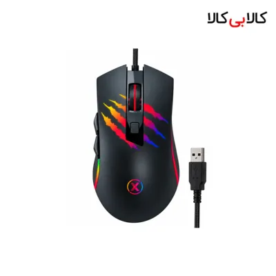ماوس گیمینگ با سیم نکسا (Nexa) مدل MX102 با کابل کنفی و نورپردازی RGB